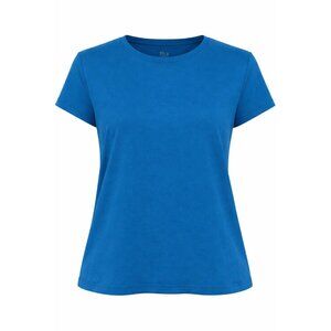 Eileen Fisher Womens Organic Cotton Blue Short Sleeve T-Shirt Large